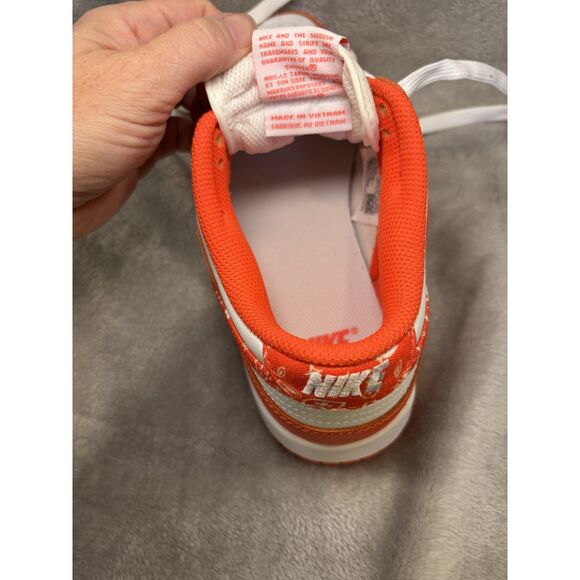 Nike Dunk Low Orange Paisley Color Block Sneakers Size 8W Retro Basketball 80s - Picture 5 of 11